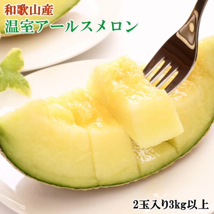 [産地直送]和歌山産の温室アールスメロン2玉入り(秀品) ※20