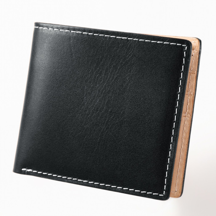 財布 折りたたみ 二つ折り財布 本革 牛革 ギフト 茶色 ブラ