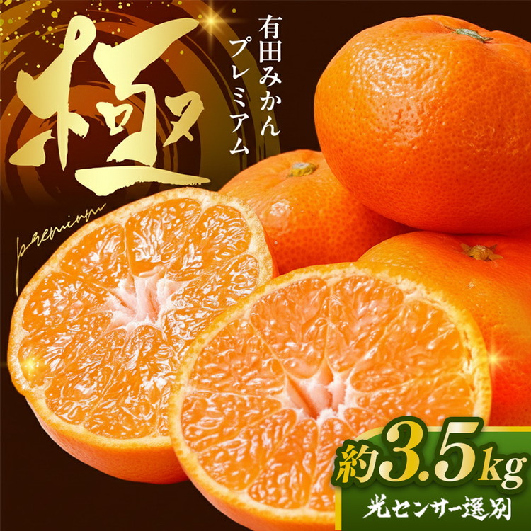 ＼光センサー選別／極 有田みかんプレミアム 約3.5kg【光セ
