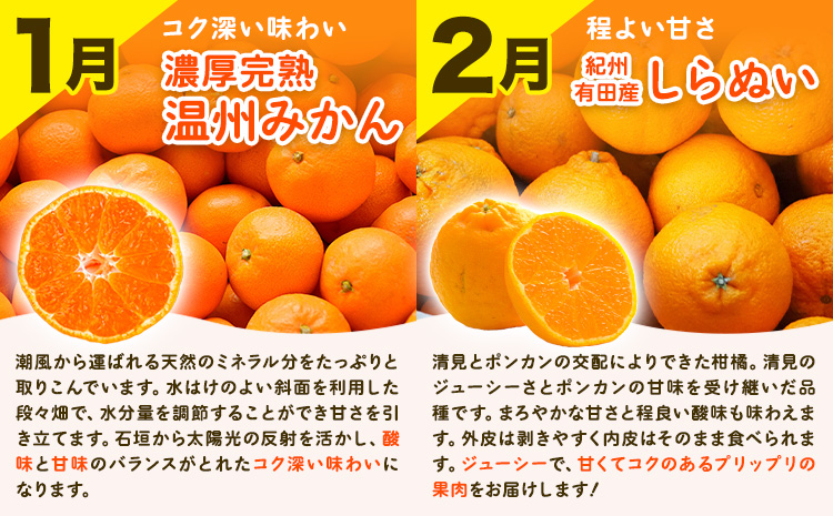 【発送月固定定期便】紀州 和歌山産 旬の ご家庭用 柑橘 セット (みかん 不知火 せとか 清見)【全4回】 計19kg 魚鶴商店《1月上旬-5月上旬頃出荷》 和歌山県 日高町 みかん 不知火 清見 オレンジ 柑橘 蜜柑 果物 訳あり 送料無料 定期便---wsh_uotteik8_25_48000_mo4num1---