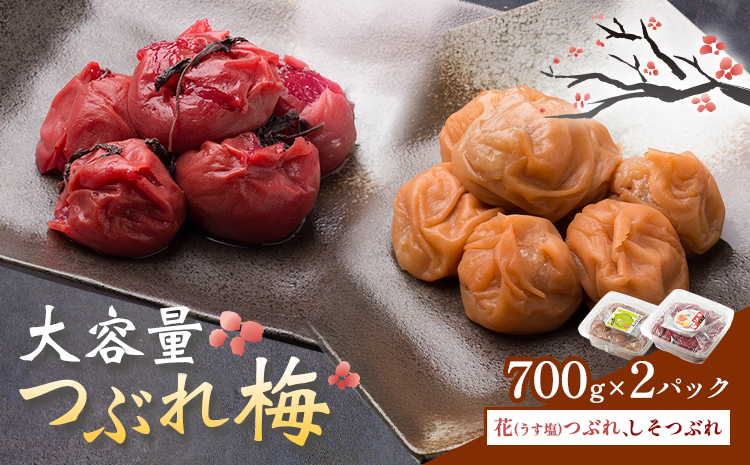 梅干し 紀州南高梅 つぶれ梅 大容量 花 うす塩 しそ 1.4kg 700g ×2パック 《60日以内に出荷予定(土日祝除く)》 株式会社やまだ 和歌山県 日高町 梅 塩 梅干 うめぼし 米 おかず しそ漬 国産 送料無料---wsh_ymd20_60d_25_13000_1s---