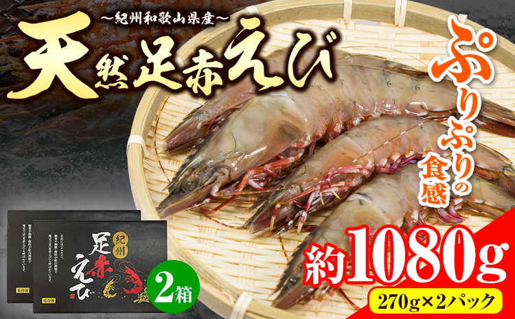 【先行予約】紀州和歌山産天然足赤えび540g×2箱(270g×4パック)化粧箱入魚鶴商店《2025年11月上旬-2月上旬頃出荷》足赤えびえびエビ---wsh_fuot95_11j2j_25_35000_4p---