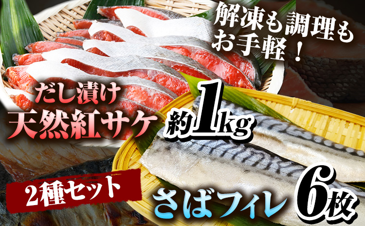 迷ったらコレ!魚鶴商店の天然紅サケ1kg&塩さばフィレ6枚セット株式会社魚鶴商店《30日以内に出荷予定(土日祝除く)》さば鯖鮭---wsh_futstsksf_30d_25_23000_set---