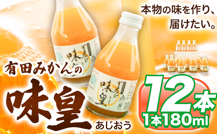 有田みかんの味皇180ml×12本入《90日以内に出荷予定(土日祝除く)》オレンジジュース有田みかん100%使用果樹園紀の国株式会社---wsh_kjumjak_90d_22_13000_12p---