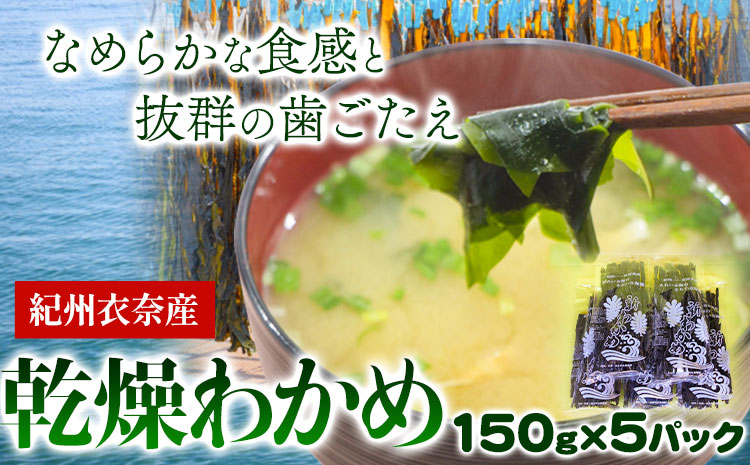 紀州衣奈産乾燥わかめ150g×5 2024年産《30日以内に出荷予定(土日祝除く)》ワカメお味噌汁サラダ酢の物スマイル---wsh_sml9_30d_24_22000_5p---