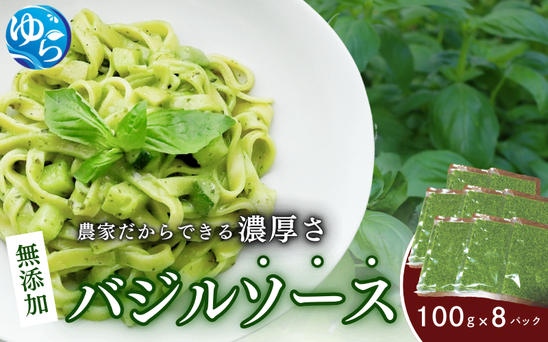 お得なパック入り8袋　農家だからできる濃厚『 バジルソース　ジェノベーゼ』【fmlb047】