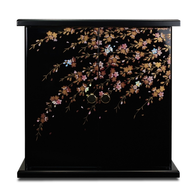 タツクラフト 紀州塗り ミニ仏壇 雅 小 しだれ桜 【Tk166】【ttcf038】