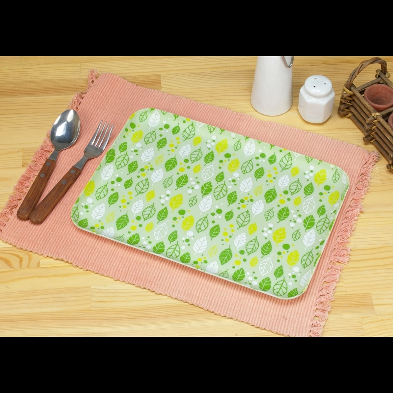 友禅染和紙トレー M 33cm 2枚セット サマー リーフ グリーン タツクラフト 【Tk270】【ttcf082】