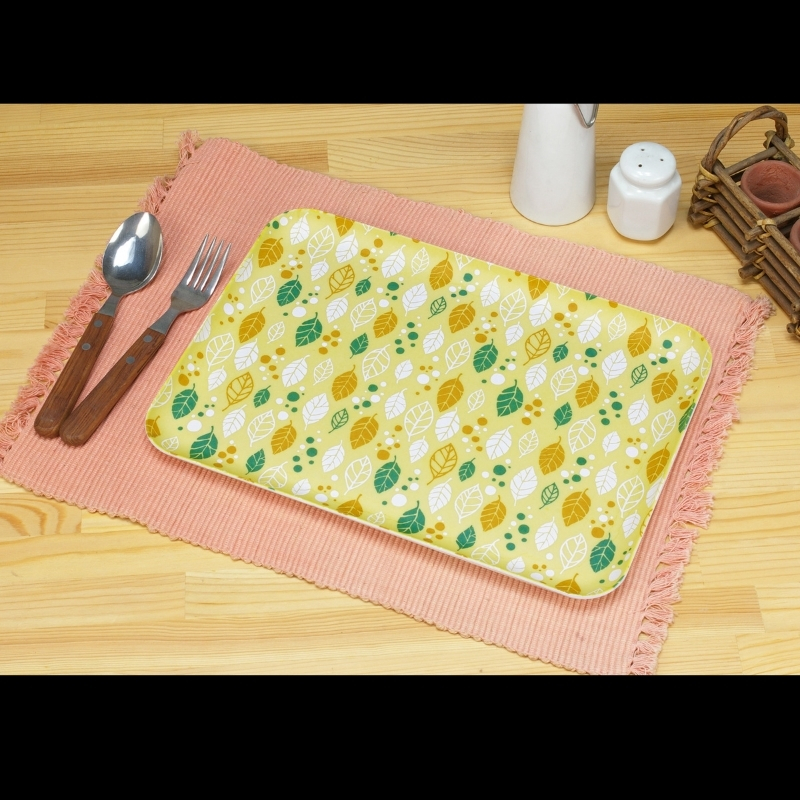 友禅染和紙トレー M 33cm 2枚セット オータムリーフ イエロー タツクラフト 【Tk274】【ttcf086】