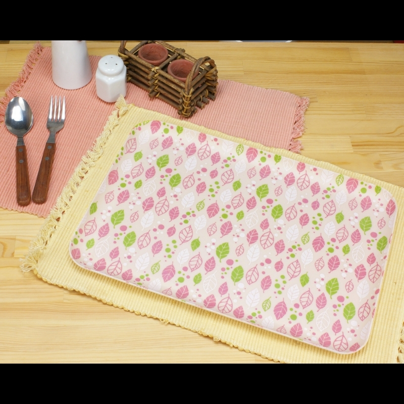 友禅染和紙トレー L 39cm 2枚セット スプリング リーフ ピンク タツクラフト 【Tk295】【ttcf105】