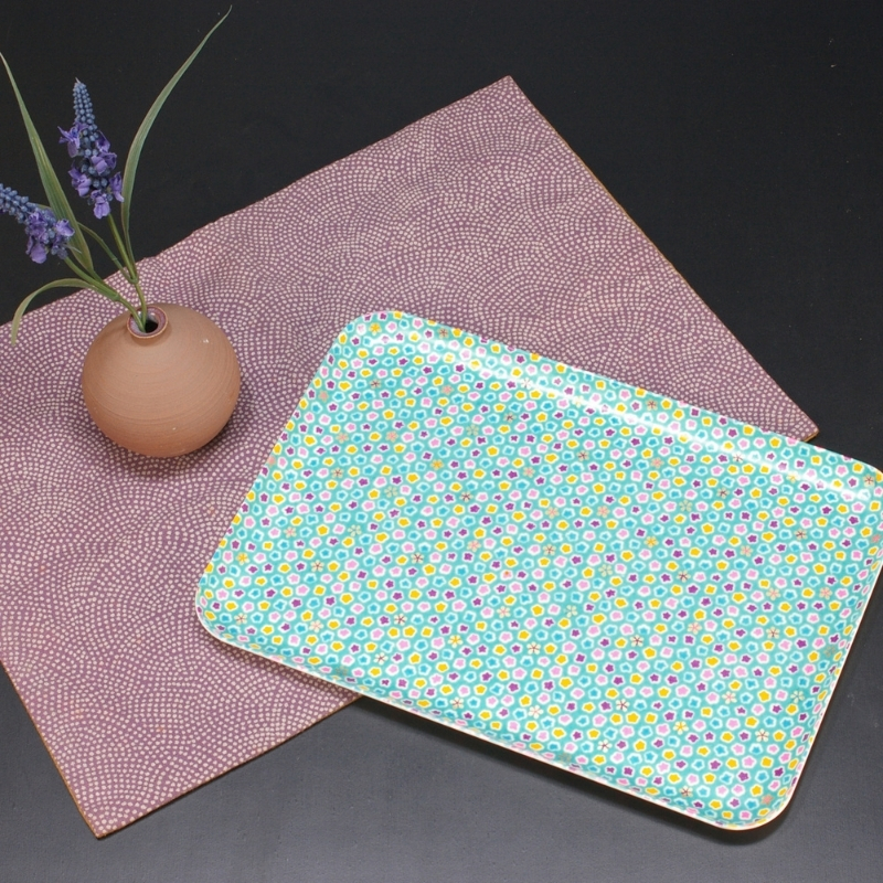 タツクラフト 友禅和紙トレー M 33cm 2枚セット 桜 金平糖 水色 【Tk309】【ttcf118】