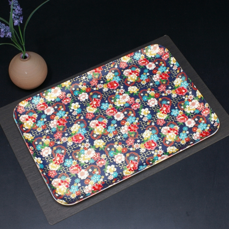 タツクラフト 友禅和紙トレー M 33cm 2枚セット 桜 牡丹文 【Tk315】【ttcf124】