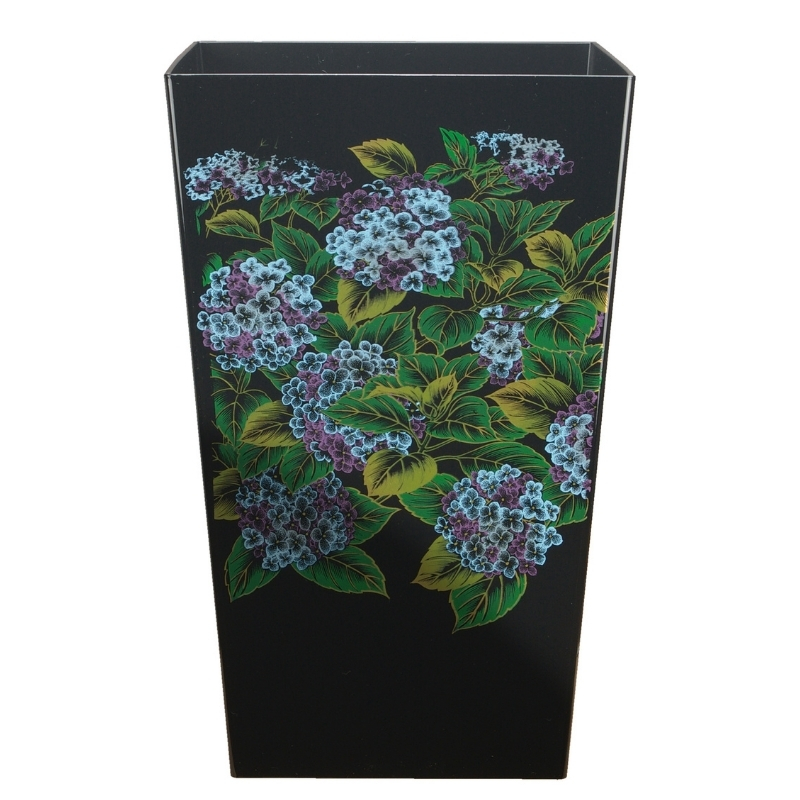 蒔絵調 ダストボックス M角 6.7L 紫陽花ブラック タツクラフト 【Tk141】【ttcf020】