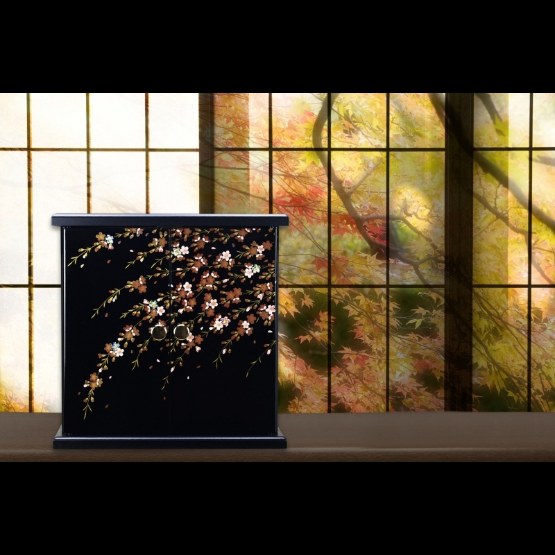 タツクラフト 紀州塗り ミニ仏壇 雅 小 しだれ桜 【Tk166】【ttcf038】