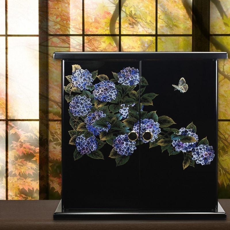 タツクラフト 紀州塗り ミニ仏壇 雅 大 紫陽花 【Tk169】【ttcf041】