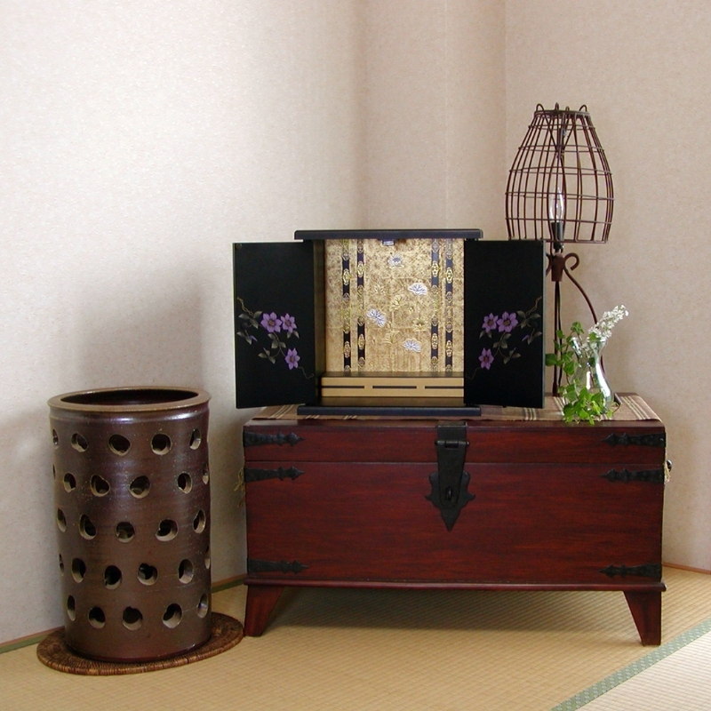 タツクラフト 紀州塗り ミニ仏壇+置き台 セット 鉄仙 小 【Tk246】【ttcf066】