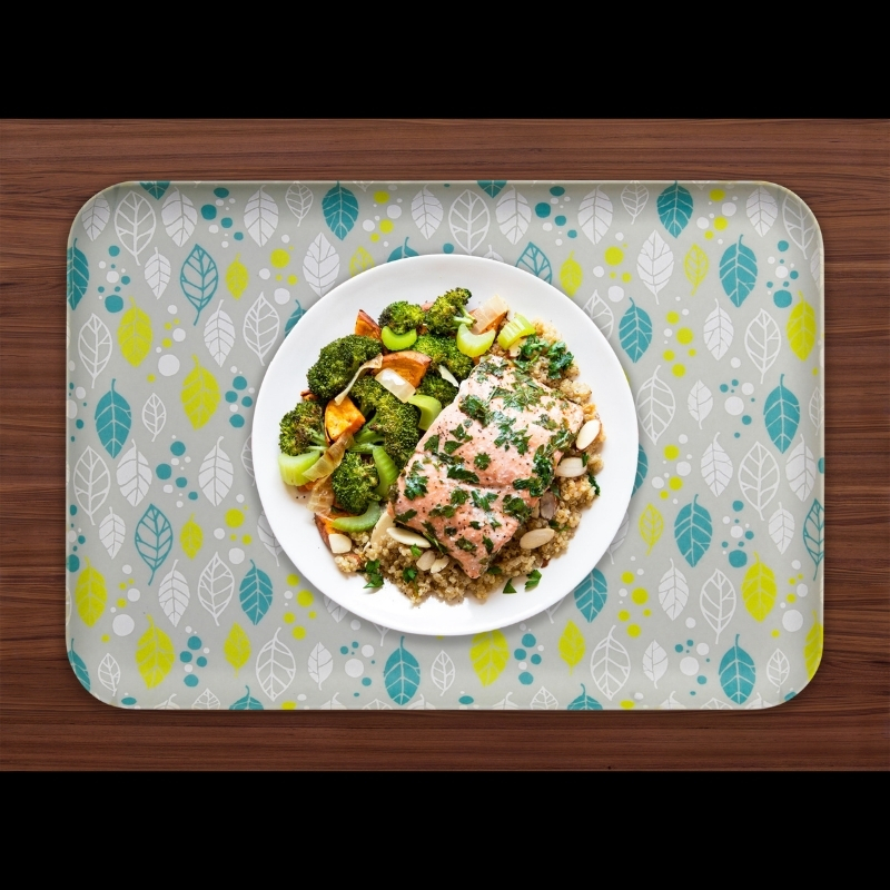 友禅染和紙トレー M 33cm ２枚セット ウインターリーフ グレー タツクラフト 【Tk287】【ttcf097】