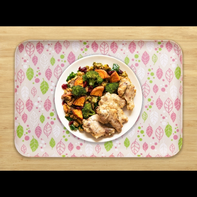 友禅染和紙 トレー M 33cm 2枚セット スプリング リーフ ピンク タツクラフト 【Tk294】【ttcf104】