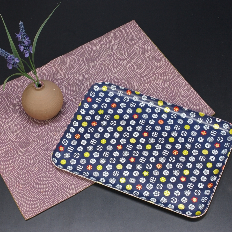 タツクラフト 友禅和紙トレー L 39cm 2枚セット 小花 小紋 【Tk324】【ttcf133】