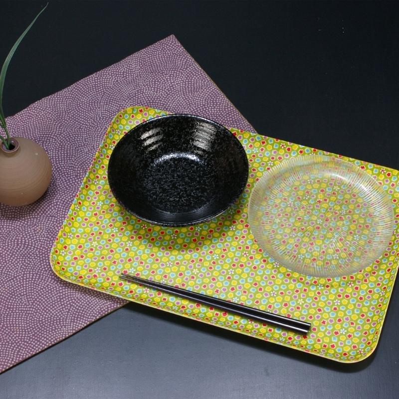 タツクラフト 友禅和紙トレー L 39cm 2枚セット 桜 金平糖 緑 【Tk325】【ttcf134】