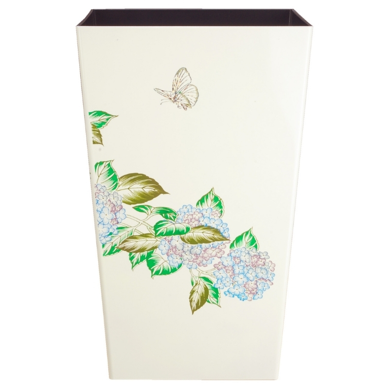 蒔絵調 ダストボックス M角 6.7L 紫陽花ホワイト タツクラフト 【Tk142】【ttcf021】