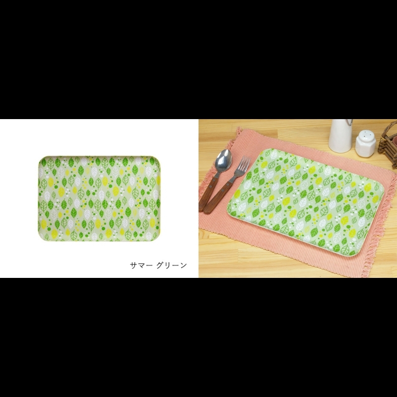 友禅染和紙トレー M 33cm 2枚セット サマー リーフ グリーン タツクラフト 【Tk270】【ttcf082】