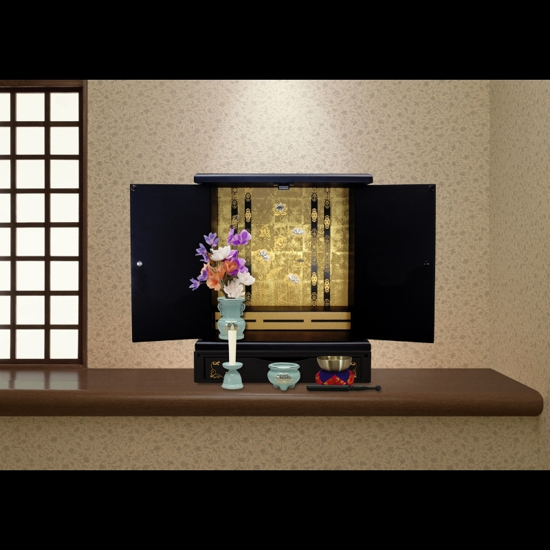 タツクラフト 紀州塗り ミニ仏壇 小 鉄黒 【Tk280】【ttcf090】