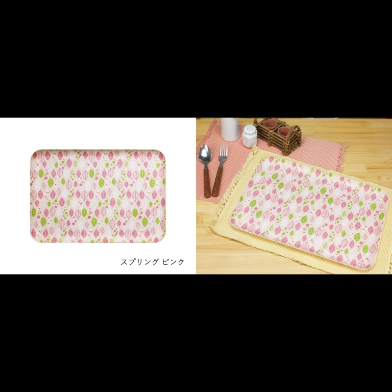 友禅染和紙トレー L 39cm 2枚セット スプリング リーフ ピンク タツクラフト 【Tk295】【ttcf105】
