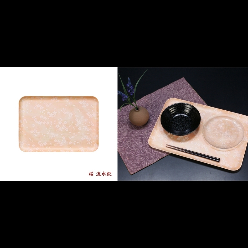 タツクラフト 友禅和紙トレー M 33cm 2枚セット 桜 流水紋 【Tk304】【ttcf113】