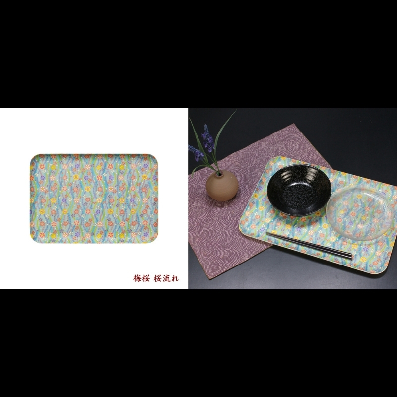 タツクラフト 友禅和紙トレー M 33cm 2枚セット 梅桜 桜流れ 【Tk313】【ttcf122】