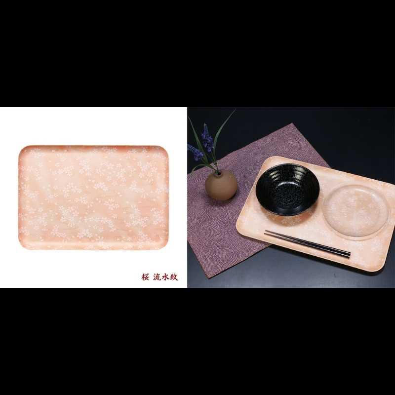 タツクラフト 友禅和紙トレー L 39cm 2枚セット 桜 流水紋 【Tk318】【ttcf127】