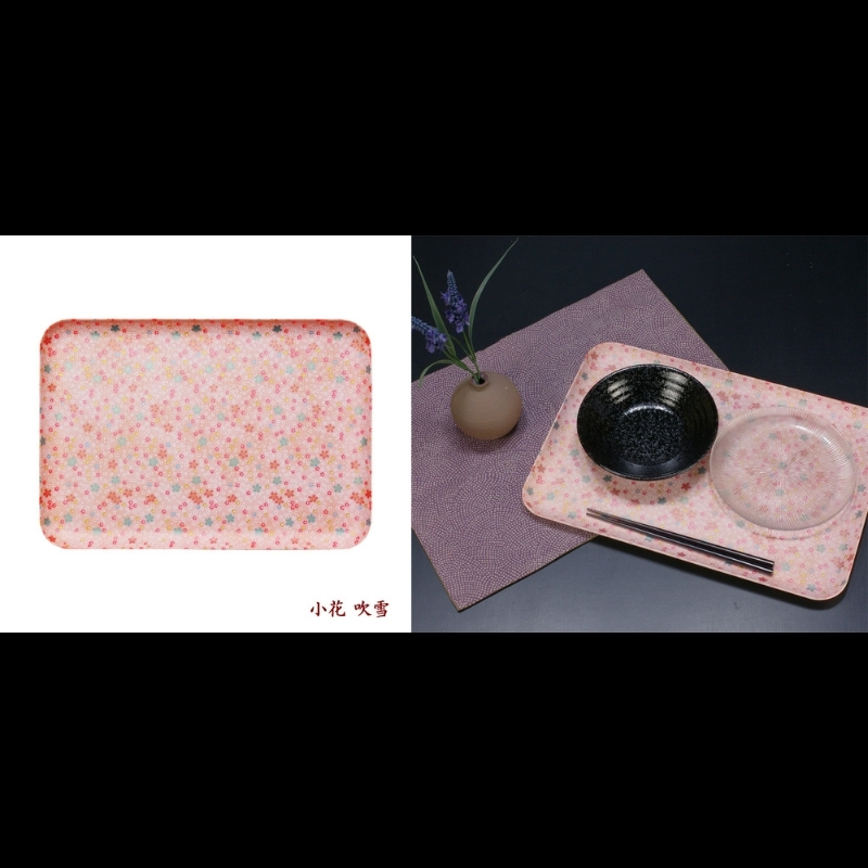 タツクラフト 友禅和紙トレー L 39cm 2枚セット 小花 吹雪 【Tk320】【ttcf129】