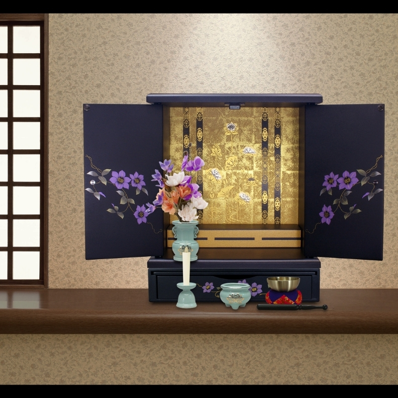 タツクラフト 紀州塗り ミニ仏壇+置き台 セット 鉄仙 小 【Tk246】【ttcf066】