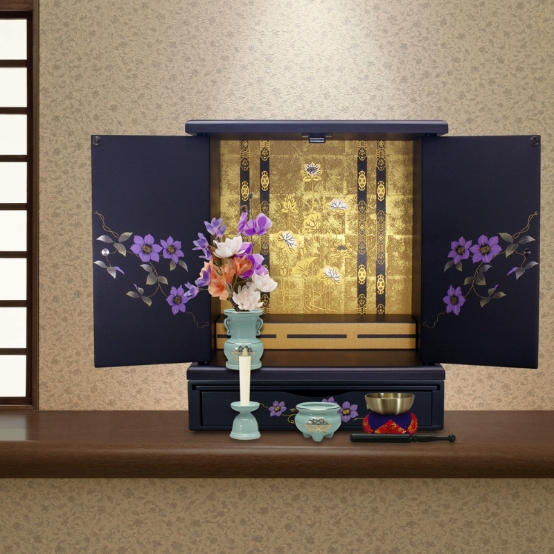 タツクラフト 紀州塗り ミニ仏壇+置き台 セット 鉄仙 大 【Tk247】【ttcf067】