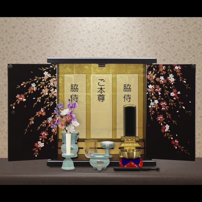 タツクラフト 紀州塗り ミニ仏壇 雅 大 しだれ桜 【Tk168】【ttcf040】