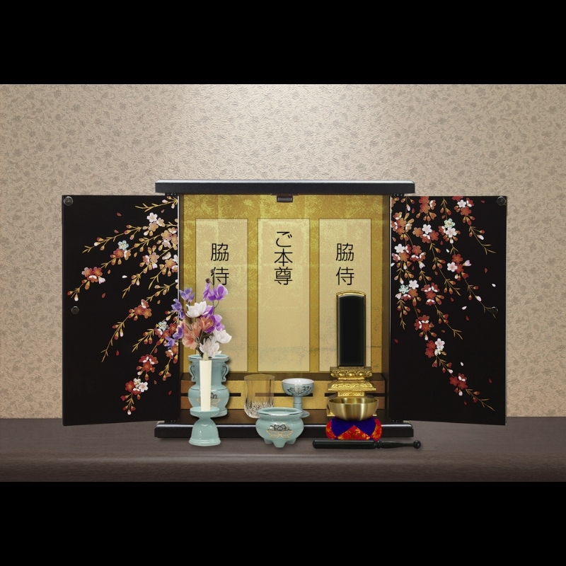 タツクラフト 紀州塗り ミニ仏壇+置き台 セット 鉄仙 小 【Tk246】【ttcf066】