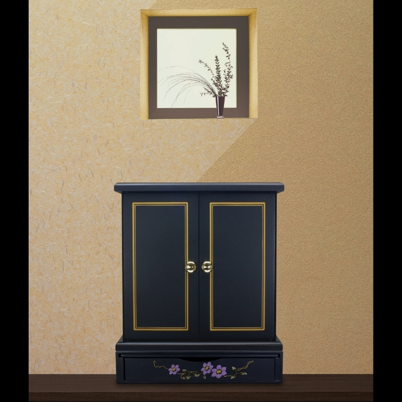 タツクラフト 紀州塗り ミニ仏壇+置き台 セット 鉄仙 大 【Tk247】【ttcf067】