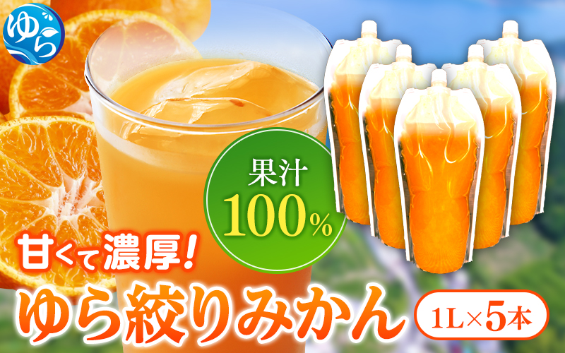みかんジュース1000ml×05本 「ゆら絞り みかん」 安心。 お子さんにぜひ【fmlb021】