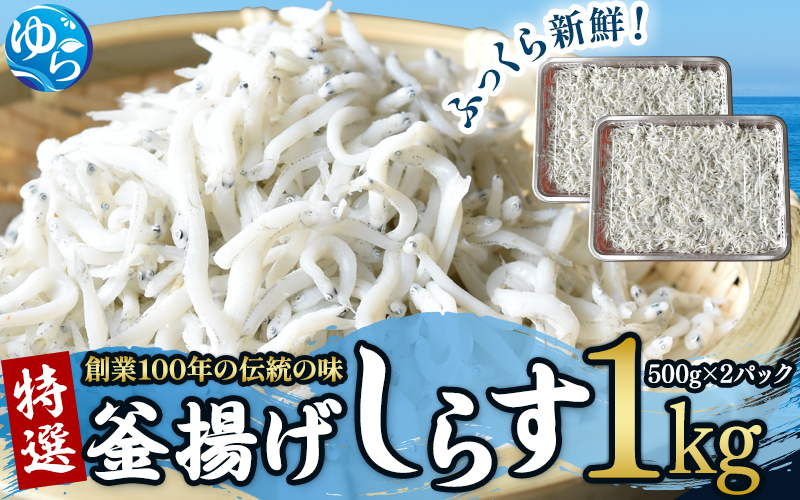 特選 釜揚げしらす（500ｇパック入り×2つ） / シラス しらす丼 国産 冷蔵 プレミア和歌山認定 個包装 魚 お魚 さかな 食品 和歌山県 由良町【uoms001】
