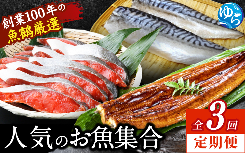 【全3回】魚鶴厳選！人気のお魚集合定期便（さば・銀鮭・うなぎ）【tkb307】