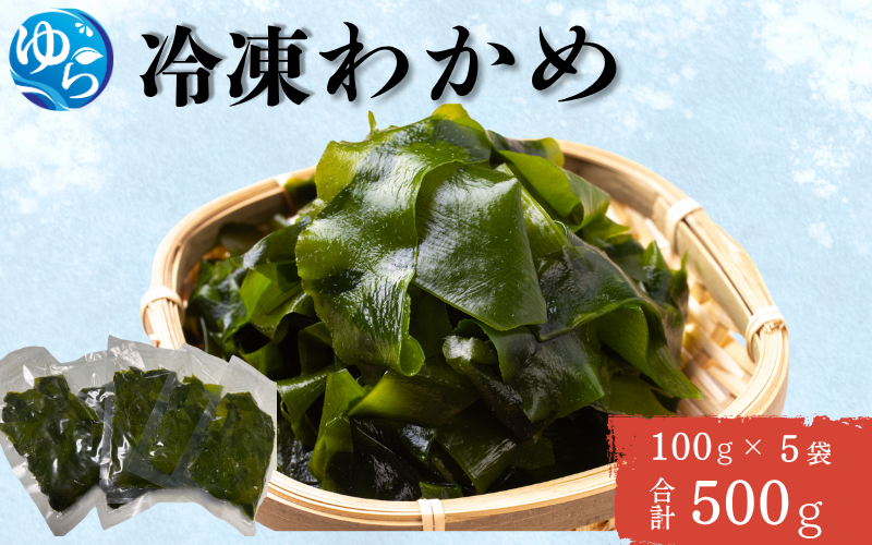 冷凍わかめ 100g×5袋【令和7年度産】 / 食品 海の幸 海鮮 小分け カイセン海鮮類 ワカメ 冷凍ワカメ 酢の物 サラダ 簡単調理 お味噌汁 冷凍 和歌山県 由良町 【skmn030】