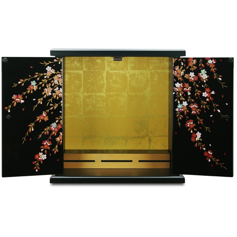 タツクラフト 紀州塗り ミニ仏壇 雅 小 しだれ桜 【Tk166】【ttcf038】