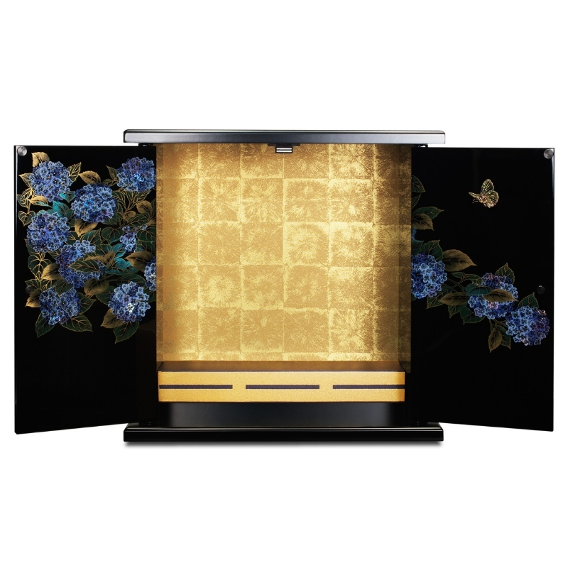 タツクラフト 紀州塗り ミニ仏壇 雅 大 紫陽花 【Tk169】【ttcf041】