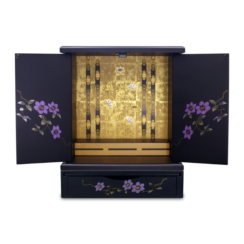 タツクラフト 紀州塗り ミニ仏壇+置き台 セット 鉄仙 大 【Tk247】【ttcf067】