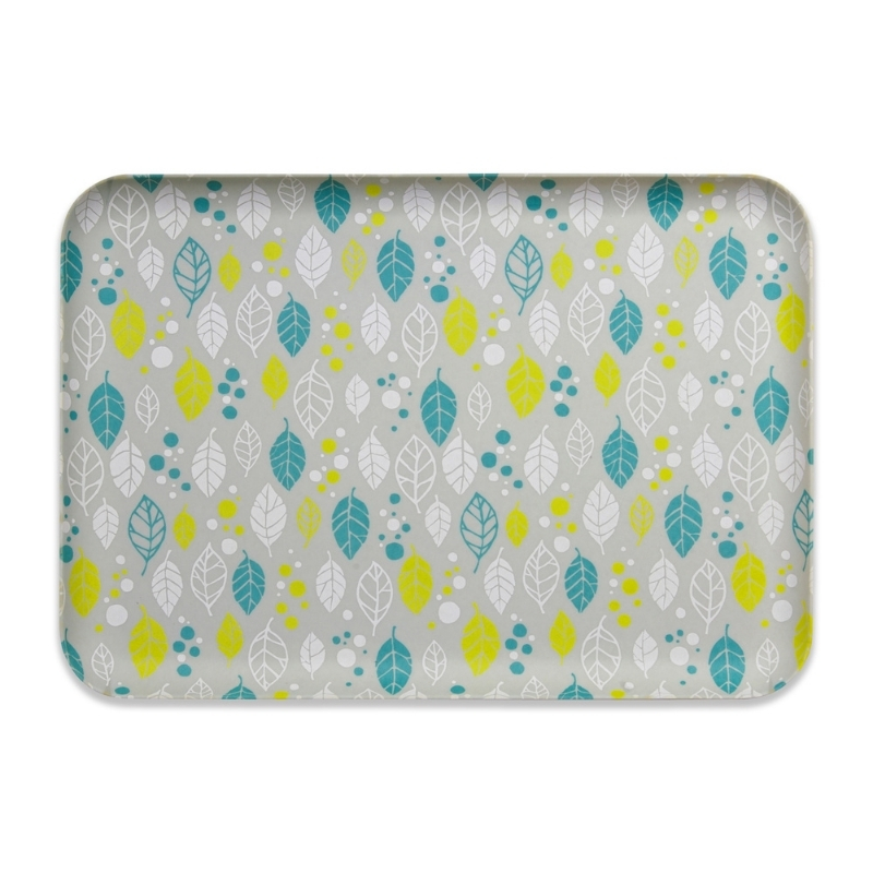 友禅染和紙トレー M 33cm ２枚セット ウインターリーフ グレー タツクラフト 【Tk287】【ttcf097】