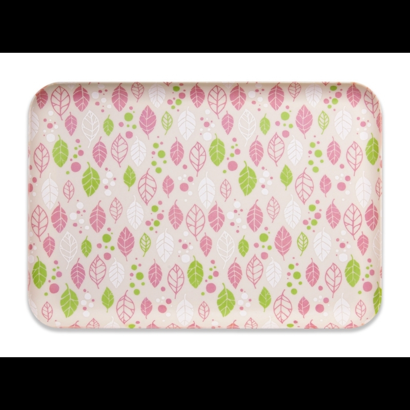 友禅染和紙 トレー M 33cm 2枚セット スプリング リーフ ピンク タツクラフト 【Tk294】【ttcf104】