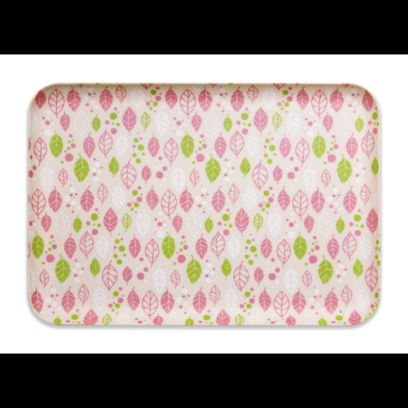 友禅染和紙トレー L 39cm 2枚セット スプリング リーフ ピンク タツクラフト 【Tk295】【ttcf105】