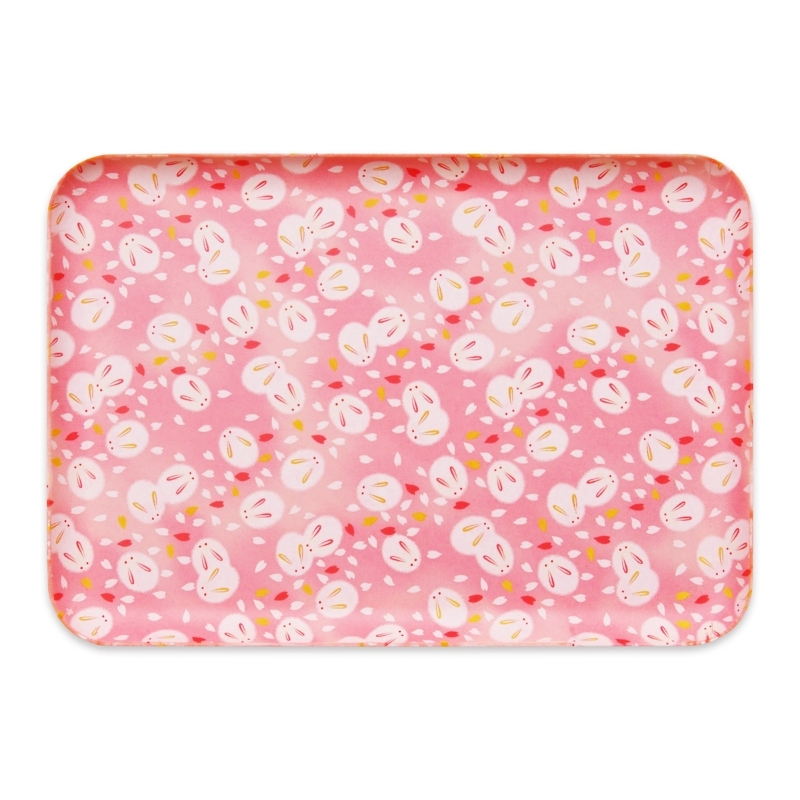 タツクラフト 友禅和紙トレー M 33cm 2枚セット 桜 雪うさぎ 【Tk303】【ttcf112】