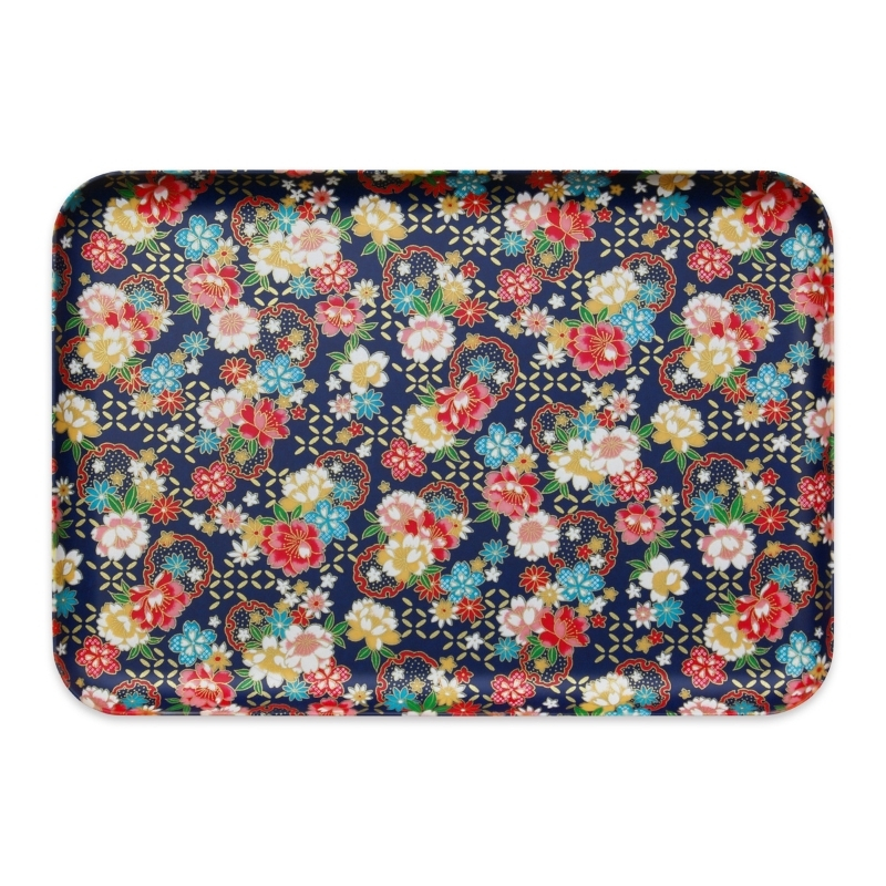 タツクラフト 友禅和紙トレー M 33cm 2枚セット 桜 牡丹文 【Tk315】【ttcf124】