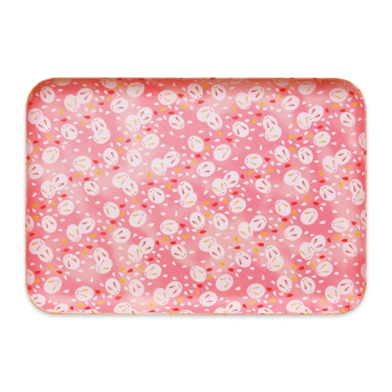 タツクラフト 友禅和紙トレー L 39cm 2枚セット 桜 雪うさぎ 【Tk317】【ttcf126】